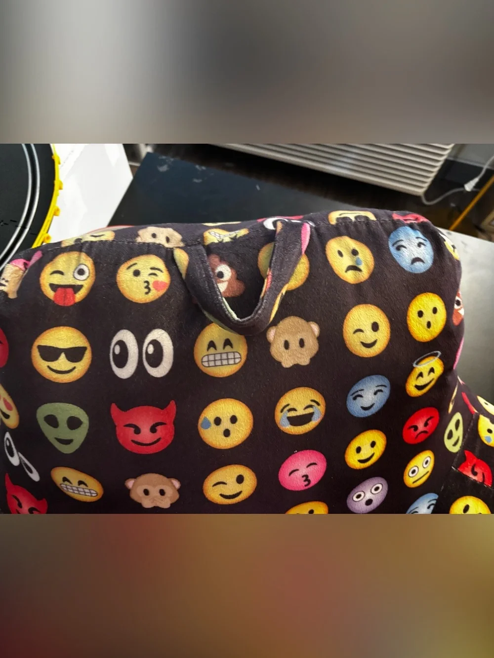 Emoji Pattern Arm Pillow - Black